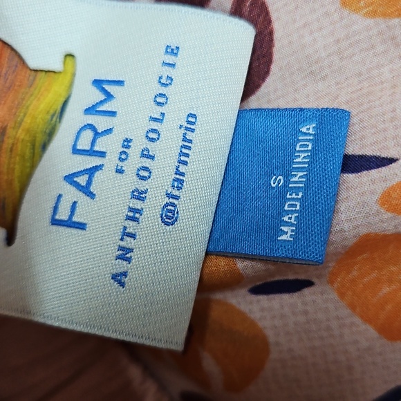 Farm Rio x Anthropologie Off-the-Shoulder Printed Poplin Top Sz Small Womens - Picture 5 of 6
